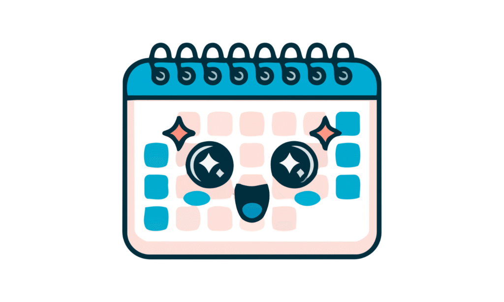 kawaii cartoon of a happy calendar